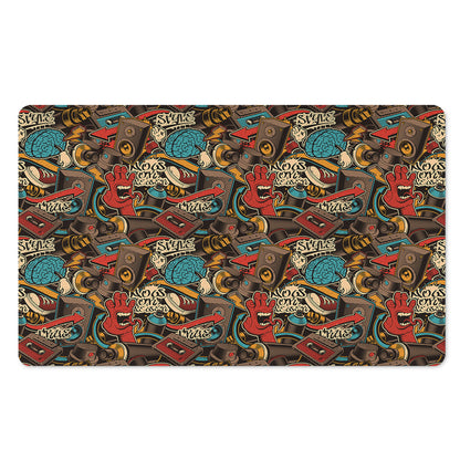 Retro Graffiti Pattern Print Polyester Doormat