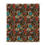 Retro Graffiti Pattern Print Polyester Shower Curtain
