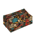 Retro Graffiti Pattern Print Rectangle Tissue Box Cover