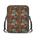 Retro Graffiti Pattern Print Rectangular Crossbody Bag