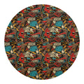 Retro Graffiti Pattern Print Round Blanket