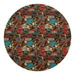 Retro Graffiti Pattern Print Round Blanket