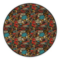 Retro Graffiti Pattern Print Round Floor Mat
