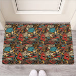 Retro Graffiti Pattern Print Rubber Doormat