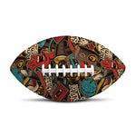 Retro Graffiti Pattern Print Rugby Ball