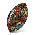 Retro Graffiti Pattern Print Rugby Ball