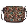 Retro Graffiti Pattern Print Saddle Bag