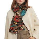 Retro Graffiti Pattern Print Scarf