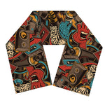 Retro Graffiti Pattern Print Scarf
