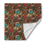 Retro Graffiti Pattern Print Silk Bandana