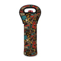 Retro Graffiti Pattern Print Single Neoprene Wine Tote