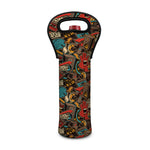 Retro Graffiti Pattern Print Single Neoprene Wine Tote