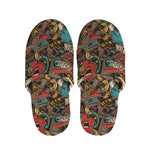 Retro Graffiti Pattern Print Slippers