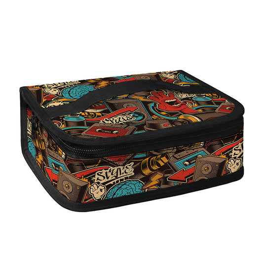 Retro Graffiti Pattern Print Small Lunch Bag