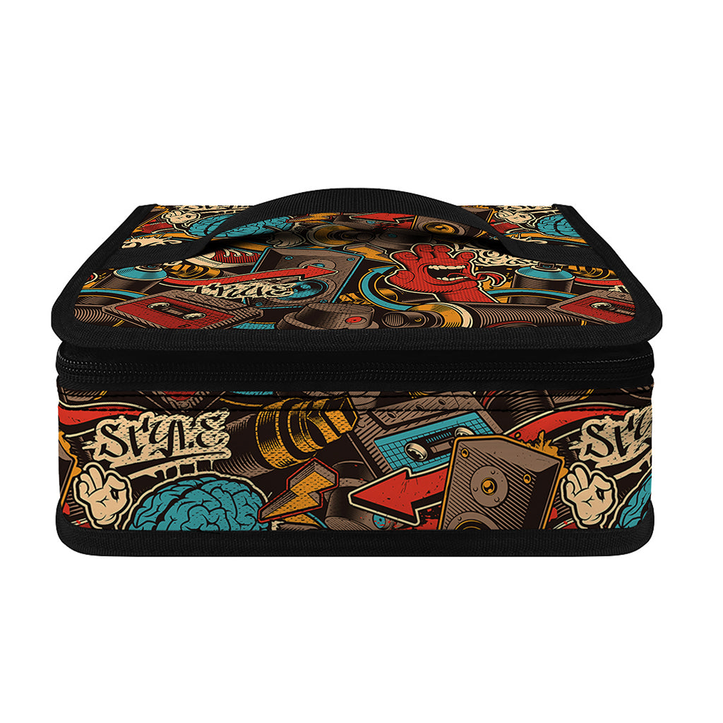 Retro Graffiti Pattern Print Small Lunch Bag