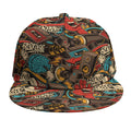Retro Graffiti Pattern Print Snapback Cap