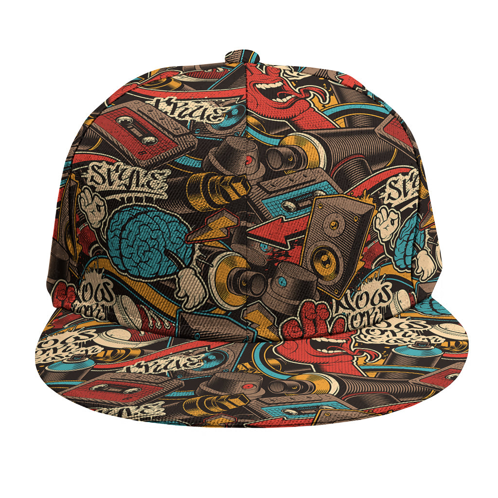 Retro Graffiti Pattern Print Snapback Cap