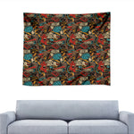 Retro Graffiti Pattern Print Tapestry