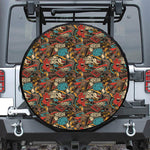 Retro Graffiti Pattern Print Tire Cover