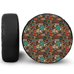 Retro Graffiti Pattern Print Tire Cover