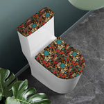 Retro Graffiti Pattern Print Toilet Lid And Tank Cover Set