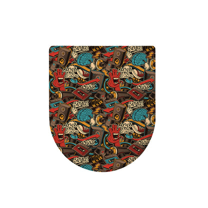 Retro Graffiti Pattern Print Toilet Lid Cover