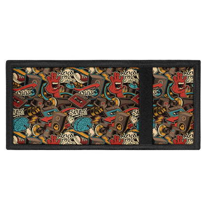 Retro Graffiti Pattern Print Trifold Wallet