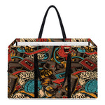 Retro Graffiti Pattern Print Utility Tote Bag