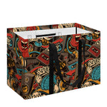 Retro Graffiti Pattern Print Utility Tote Bag