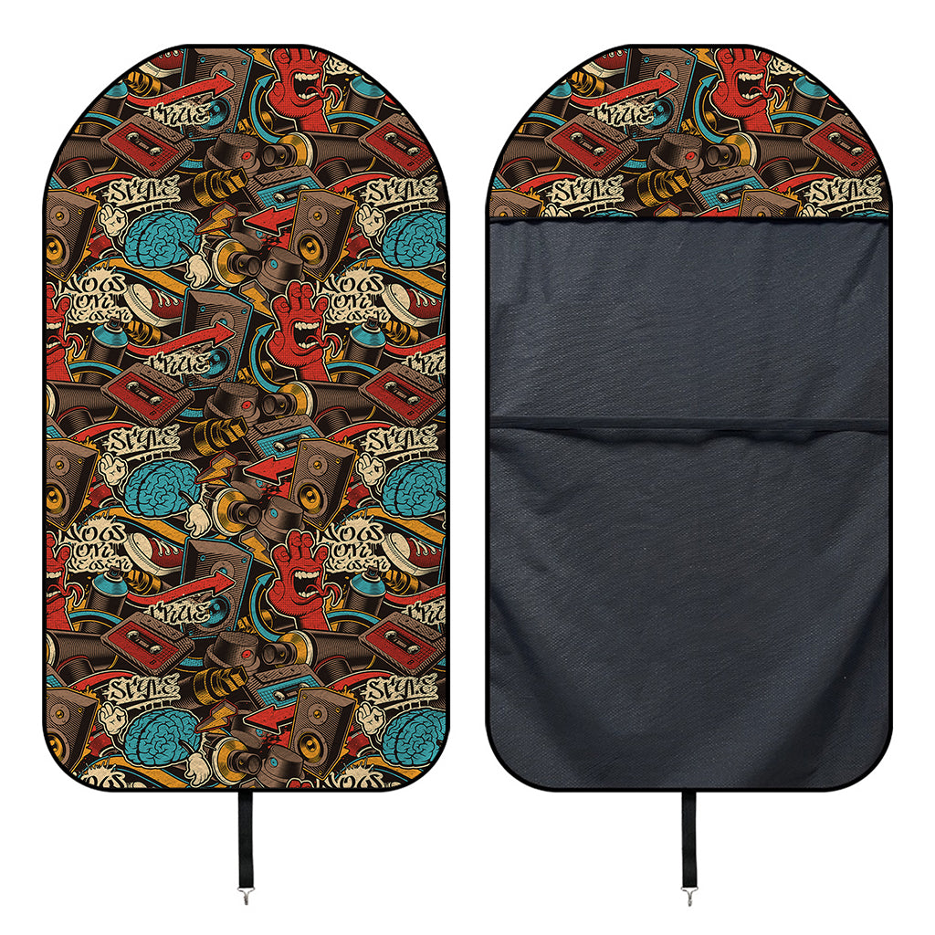 Retro Graffiti Pattern Print Waterproof Car Seat Cover