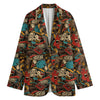 Retro Graffiti Pattern Print Women's Blazer