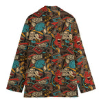 Retro Graffiti Pattern Print Women's Blazer