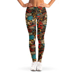Retro Graffiti Pattern Print Women's Leggings