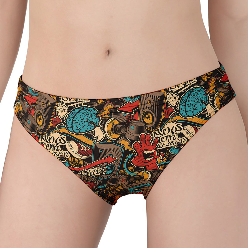 Retro Graffiti Pattern Print Women's Panties