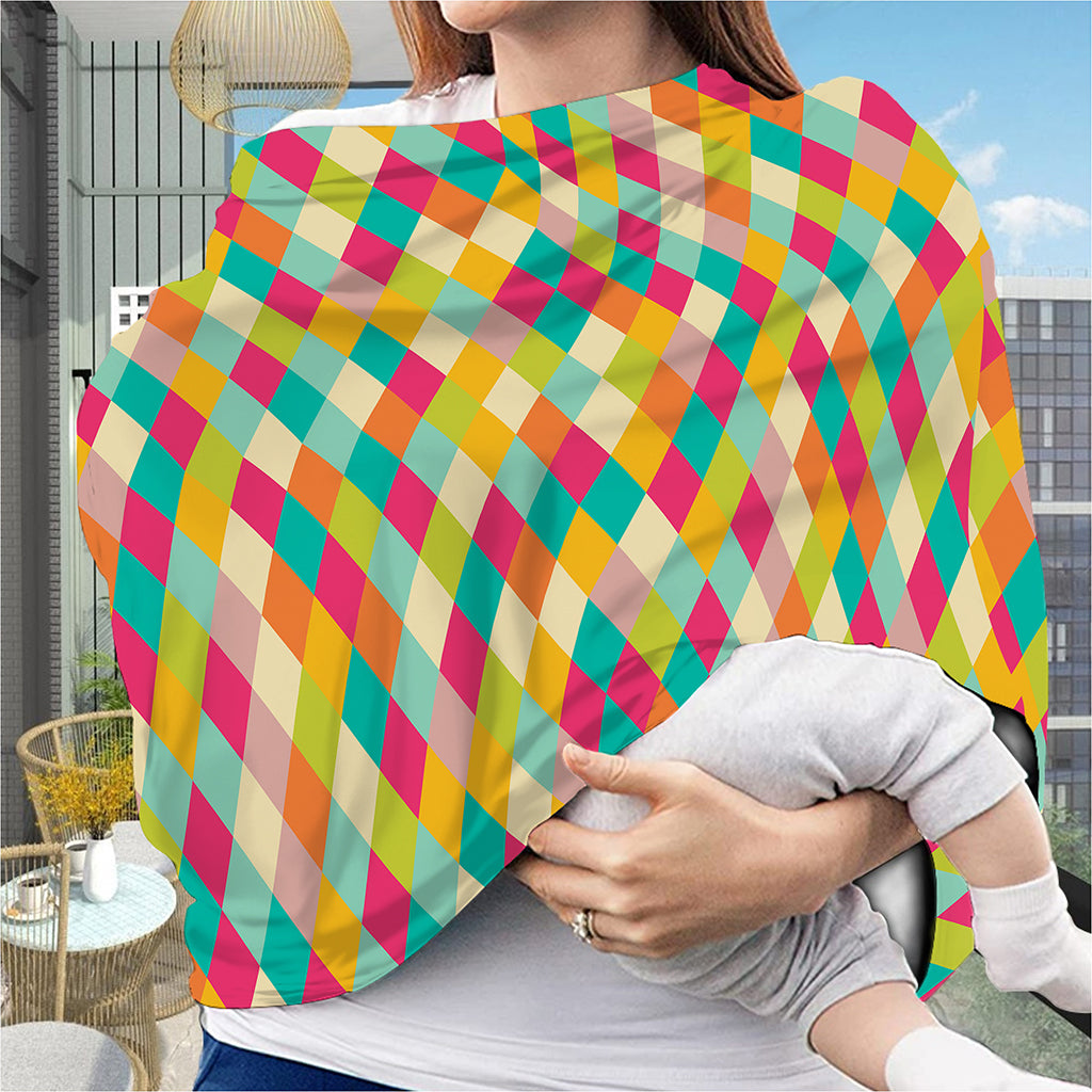 Retro Harlequin Pattern Print Baby Seat Cover
