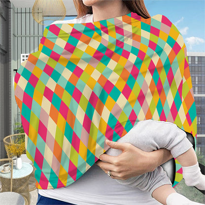 Retro Harlequin Pattern Print Baby Seat Cover