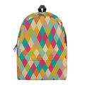 Retro Harlequin Pattern Print School Backpack