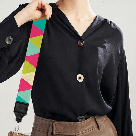 Retro Harlequin Pattern Print Bag Strap