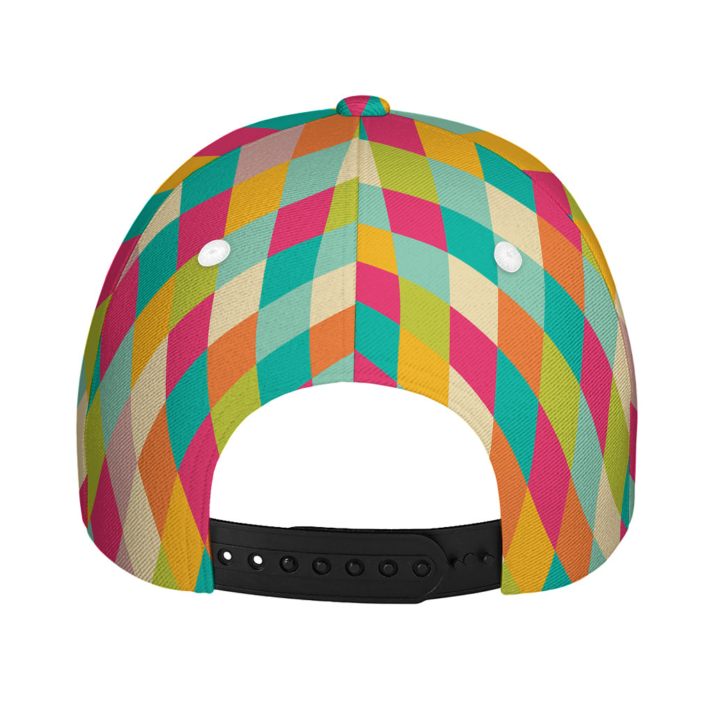 Retro Harlequin Pattern Print Baseball Cap
