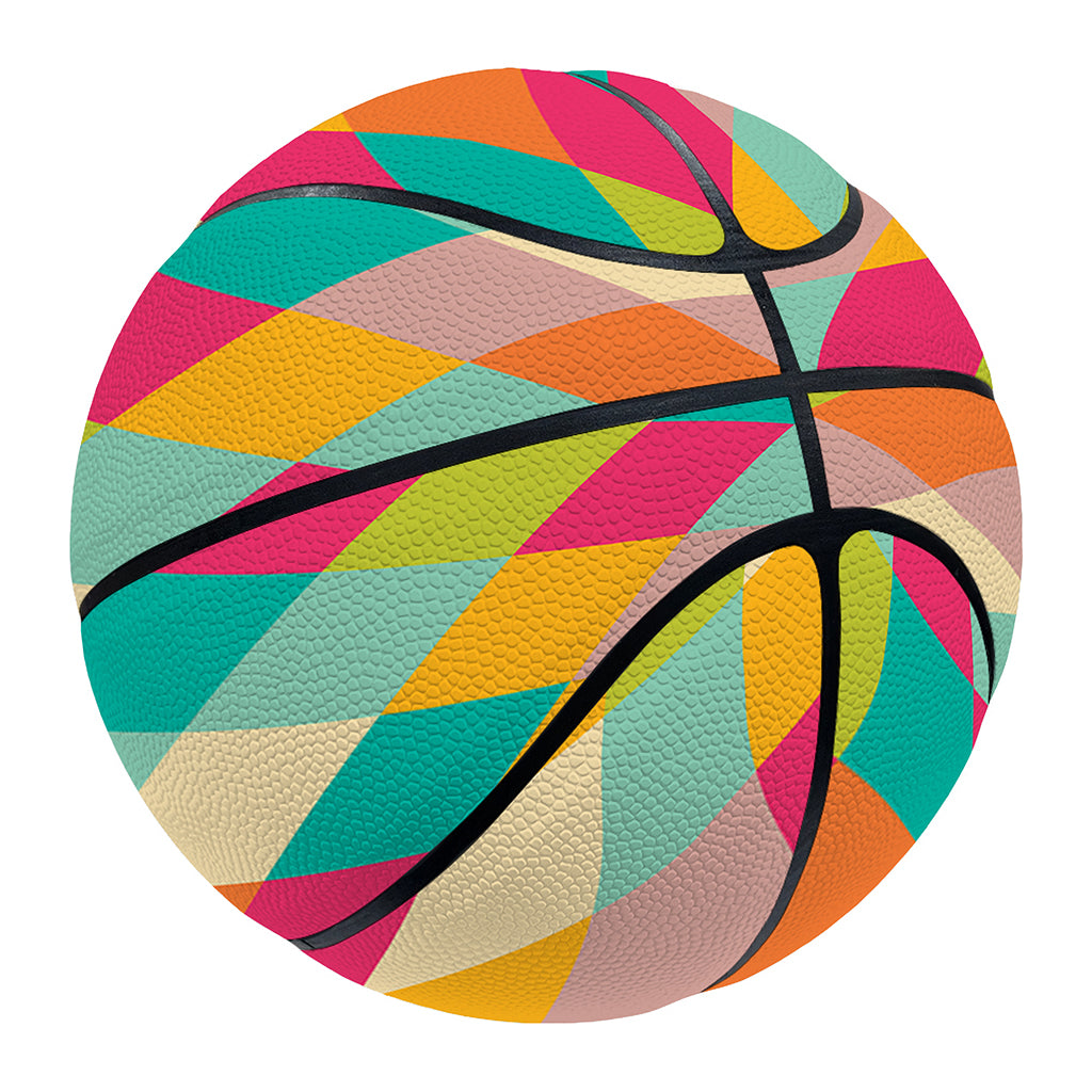 Retro Harlequin Pattern Print Basketball