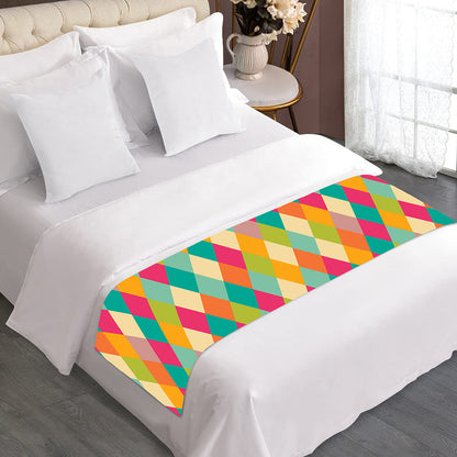 Retro Harlequin Pattern Print Bed Runner