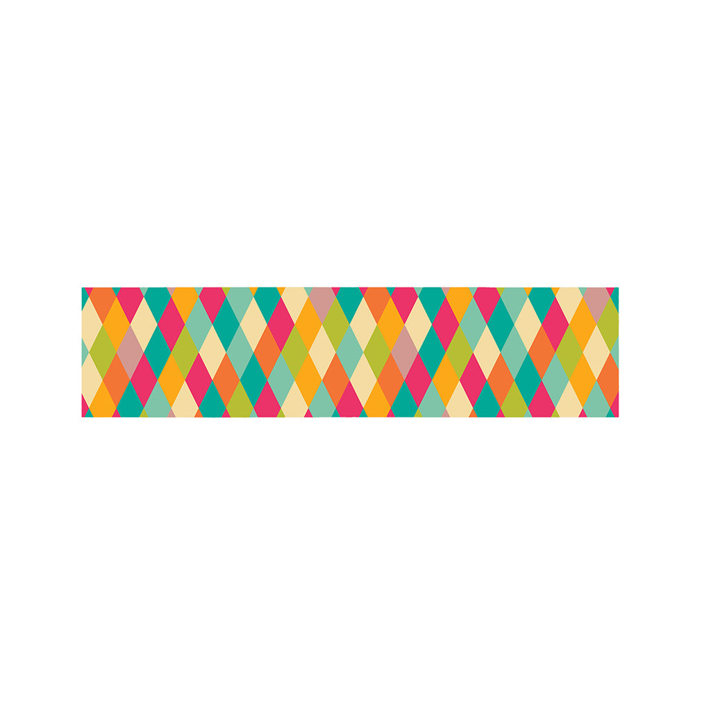Retro Harlequin Pattern Print Bed Runner