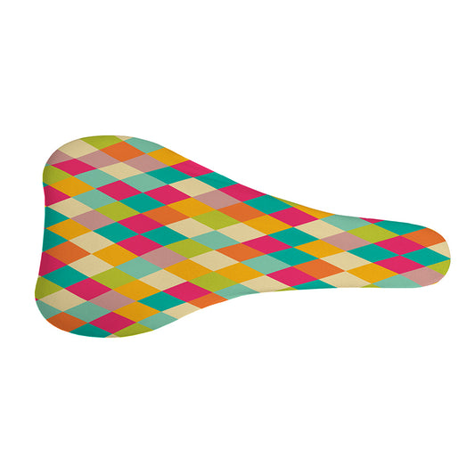 Retro Harlequin Pattern Print Bicycle Seat Cover