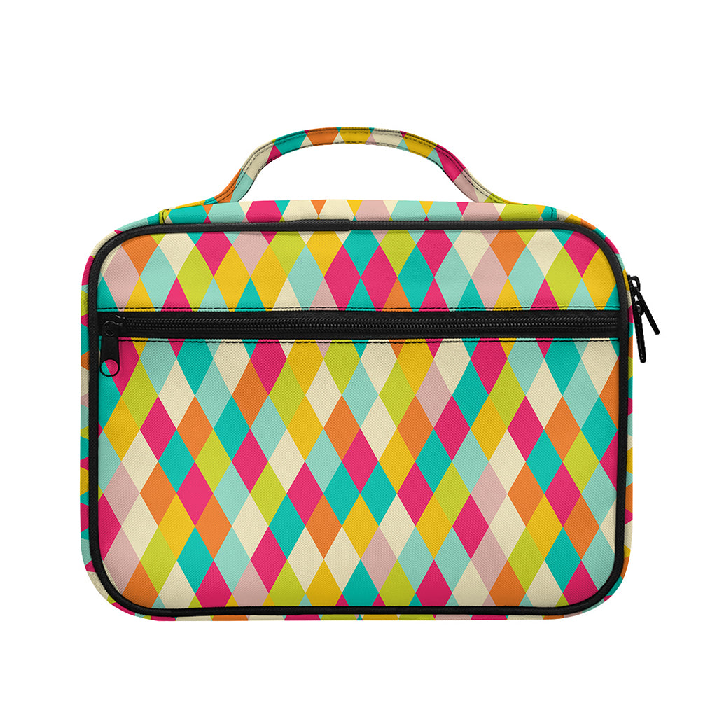 Retro Harlequin Pattern Print Briefcase Bible Bag