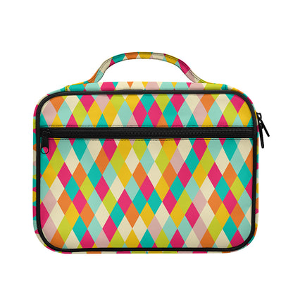 Retro Harlequin Pattern Print Briefcase Bible Bag