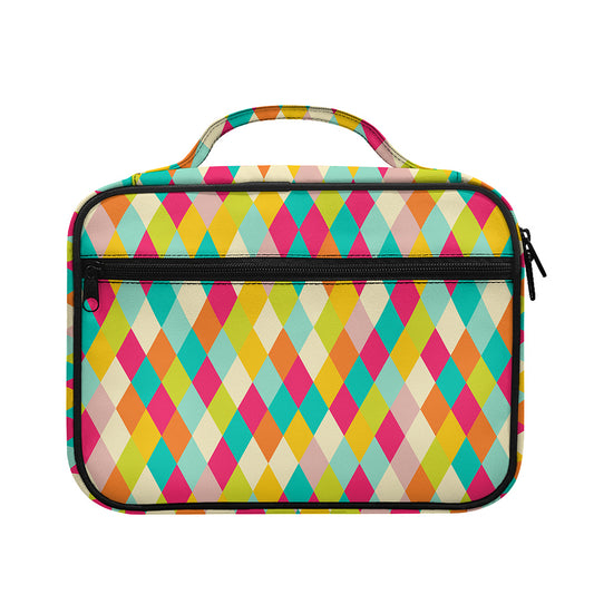 Retro Harlequin Pattern Print Briefcase Bible Bag