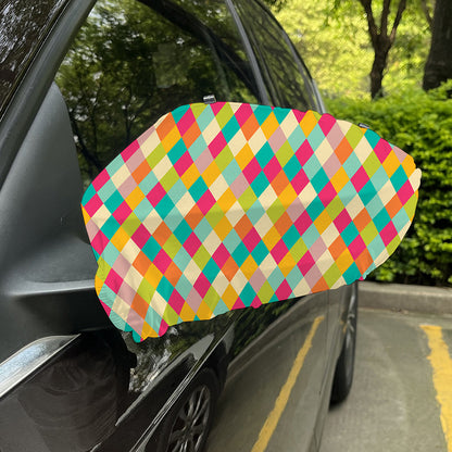 Retro Harlequin Pattern Print Car Side Mirror Covers