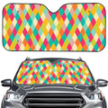 Retro Harlequin Pattern Print Car Windshield Sun Shade