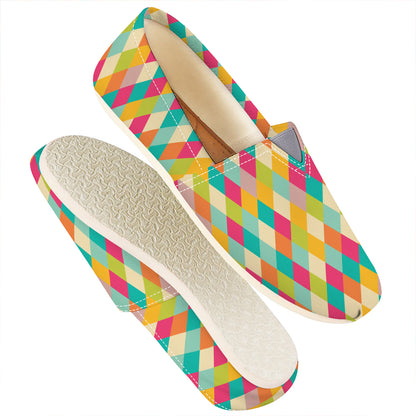 Retro Harlequin Pattern Print Casual Shoes