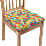 Retro Harlequin Pattern Print Chair Cushion Cover